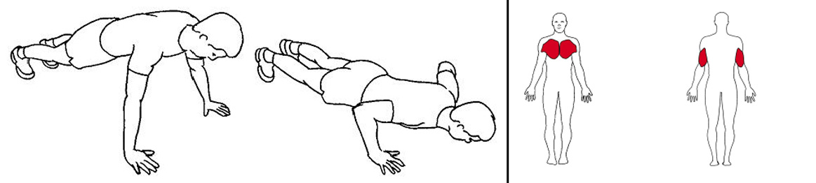 Illustrasjons bilde av push up øvelse på treningsmatte