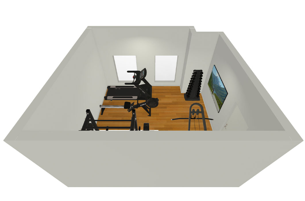 3D tegning av treningsrom