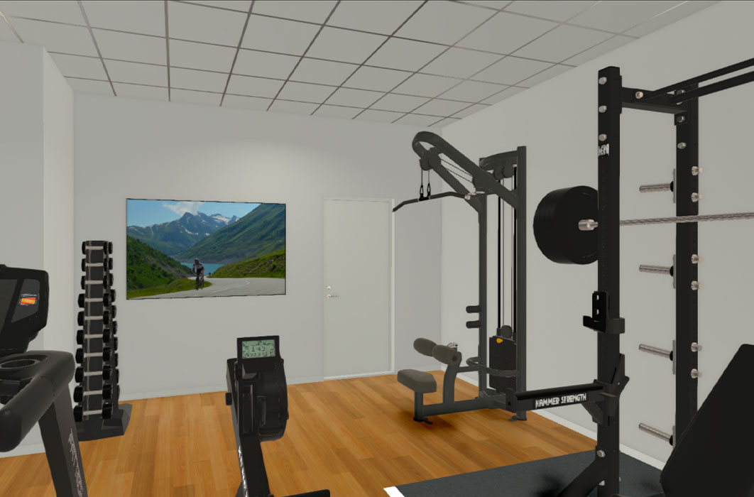 3D-tegning av treningsrom